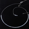 Catenella per occhiali alla moda con perle di cristallo AB e maglie in metallo argento - Catena in Argento con Perline di Cristallo Colore AB