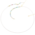 Catenina per occhiali con perline colorate malocchio e maglie in metallo argento - Stile Occhio del Diavolo Colorato (GL178)