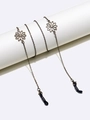 Vintage bronze daisy eyewear chain with non-slip silicone loops and metal lobster clasps - Bronze