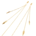 Golden multi-layer metal eyewear chain with clear rhinestones and conical pendants - Gold Multi-layer Cone Pendant Style