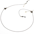 Retro bronze eyewear chain with triangle charms and non-slip rubber loops for sunglasses - Triangle Fan Pendant Style (GL134) / Bronze