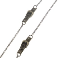 Punk style bronze eyewear chain featuring decorative belt buckles and industrial metal links - Vintage Belt Buckle Style (GL133)