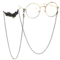 Vintage bronze snake wing eyewear chain with gold links and non-slip rubber loops - Snake Wing Style (GL141) / Bronze/Gold