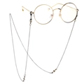 Montatura per occhiali tonda in metallo oro retrò con catena decorativa antiscivolo - Stile Freccia Attraverso il Cuore Bronzo (GL137)