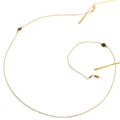 Cadena dorada para gafas con dijes de caritas negras y bucles de silicona blanca - Dorado Negro Sonrisa