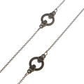 Catenella per occhiali punk vintage in bronzo con ciondoli a doppio teschio e anelli - Bronzo