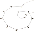 Vintage bronze glasses chain with leaf charms and anti-slip rubber loops for sunglasses - Bronze