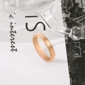 Minimalist rose gold stainless steel ring with smooth polished bevel edge finish - US 7 / 4mm / Rose Gold Double Beveled