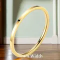 Minimalist 1mm wide gold stainless steel ring for men with polished finish - Size 4 / Gold Polished (1mm)