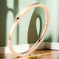 Minimalist 1mm width rose gold stainless steel ring with a highly polished finish - Size 4 / Rose Gold (1mm)