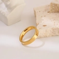 Polished 10mm wide gold stainless steel minimalist band ring for men and women - Size 5 / Gold Polished (4mm)