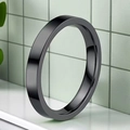 Polished 10mm wide black stainless steel ring for men with mirror finish - Size 6 / Black Polished (4mm)
