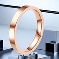 Polished 10mm wide stainless steel band ring in rose gold finish for men - Size 6 / Rose Gold Polished (4mm)