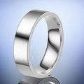 Anillo de acero inoxidable plateado para hombre de 10mm con acabado pulido - US 5 / Plata Pulido (6mm)