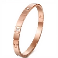 Macro del bracciale stile cubetto di ghiaccio in oro rosa con zirconi e chiusura - Oro Rosa (39B-B-10)