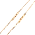 Golden metal glasses chain with I LOVE YOU letter pendants on a clean white background - Gold