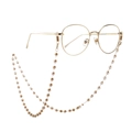 Gouden ronde zonnebril met handgemaakte kristallen kralen brillenketting accessoire - Goud