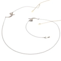 Zilveren brillenkoord met vintage tulpenhangers en antislip siliconen ringetjes - Tulpenvorm / Antiek Zilver
