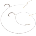 Silver eyewear chain with hollow moon pendants and adjustable silicone grips for glasses - Antique Silver Hollow Moon Style (GL059)