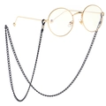 Gafas retro con montura redonda dorada y elegante cadena negra de metal antideslizante - Cadena de Metal Negro (GL010)