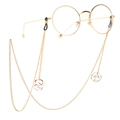 Golden anti-slip eyewear chain featuring geometric hollow charms for sunglasses - Gold Hollow Geometric Pendant (GL027) / Gold