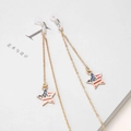 Golden metal glasses chain with American flag star pendants on art book background - Gold