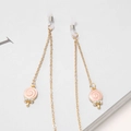 Golden anti-slip eyewear chain featuring pink enamel lollipop charms and rhinestones - Pink Lollipop Pendant Style (GA024)