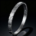 Bracciale in acciaio inossidabile argento con maglie quadrate, trama X e zircone incastonato - Bracciale in Zirconia Quadrato Argento