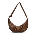 Bolso hobo retro marrón oscuro con diseño plisado y detalle de correa anudada elegante - Tostado