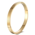 Bracciale rigido in acciaio dorato con motivi a quadrifoglio e finitura satinata - Quadrifoglio Opaco (44乙-A-4) / Oro