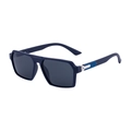 Square polarized sunglasses in matte navy blue frame with dark grey lenses for men - Matte Blue Frame Gray Lens