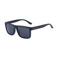 Polarized square frame sunglasses in matte black with smoke grey lenses and silver logo - Matte Black Frame Gray Lens (C3)