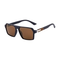 Square polarized sunglasses with matte black frames and brown lenses for men - Matte Brown Frame Brown Lens