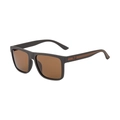 Square polarized sunglasses for men featuring a matte black frame and brown lenses - Tea Frame Tea Lens (C7)