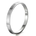 Bracciale in acciaio al titanio argento con incisione battito cardiaco e chiusura - Texture a onda / Colore Acciaio (44Yi-C-1)