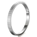 Bracciale in acciaio inossidabile argento con incisione Forever Love e texture - Stile Inciso a Spina di Pesce / Color Acciaio