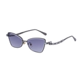 Occhiali da sole cat eye con lenti sfumate grigie e montatura in metallo con strass - C2 Montatura Canna di Fucile Diamante Bianco Lenti Sfumate Grigio