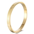 Minimalist gold plated stainless steel hinged bangle with woven texture design - Woven Geometric Segmented Technique (44B-C-6)