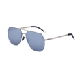 Classic aviator sunglasses with purple mirrored lenses and matte silver metal frame - Silver Frame Mirrored Lens (M03)