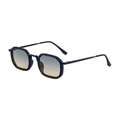 Lunettes de soleil carrées rétro avec monture foncée texturée et verres dégradés orange - Monture Noir Mat/Verres Dégradés Vert Jaune (C5)