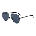 Lunettes de soleil pilote pour hommes avec verres polarisés gris et monture en métal - Monture Grise Verres Gris Haute Définition (M01)