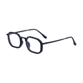 Lunettes de soleil rétro noires pour hommes avec cadre texturé et verres violets - Monture Noir Mat/Verres à Revêtement Bleu Clair (C6)