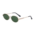 Lunettes de soleil polarisées ovales, monture acier doré et verres vert foncé - Monture Or Vert