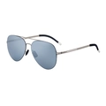 Lunettes aviateur classiques en argent avec verres polarisés bleu-gris et double pont - Monture Argentée Verres Bleu Gris (M03)