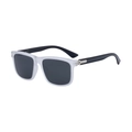 Gafas de sol polarizadas cuadradas para hombre con montura blanca mate y lentes negras - Marco Gris Transparente Mate Lente Gris