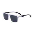 Gafas de sol polarizadas cuadradas con montura transparente y patillas negras - Montura Transparente Mate Lentes Grises