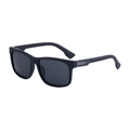Gafas de sol cuadradas en negro mate con patillas texturizadas de diamante - Montura Negro Mate Lentes Grises (C1)