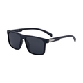 Lunettes de soleil polarisées carrées noir mat avec charnières en métal et branches antiglisse - Monture Noir Mat Verres Gris