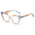 Montatura occhiali cat-eye con sfumatura arancio grigio e anima in metallo nelle stine - Sfumatura Grigio Marrone (C1)
