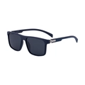 Lunettes de soleil carrées bleu mat avec verres polarisés et détail de charnière - Monture Bleu Mat Verres Gris